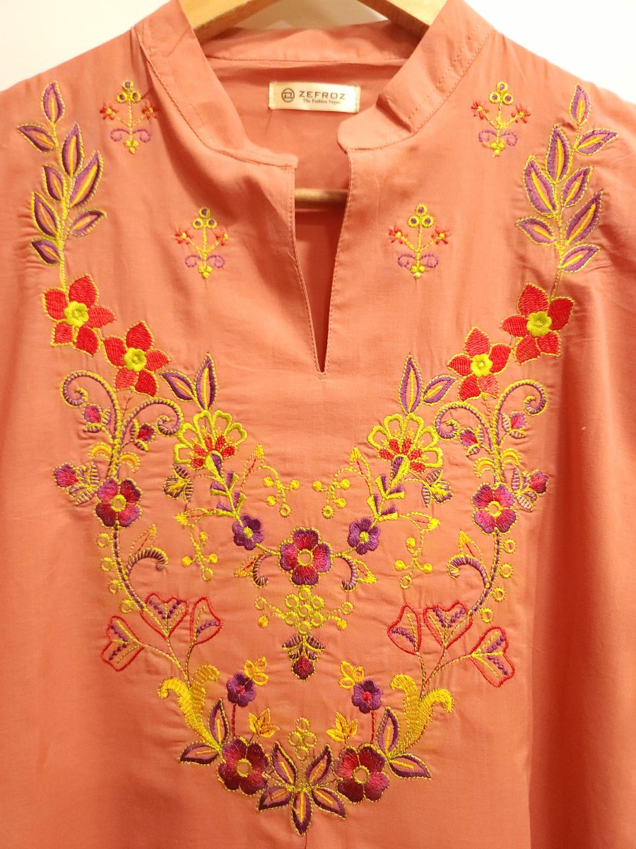 Co-Ord Set Ban Neck-Almond Peach