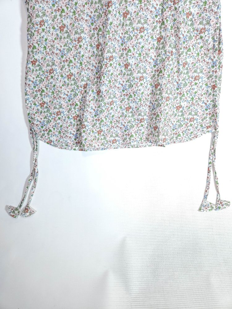 Co-Ord Set V Neck-Ash White Floral
