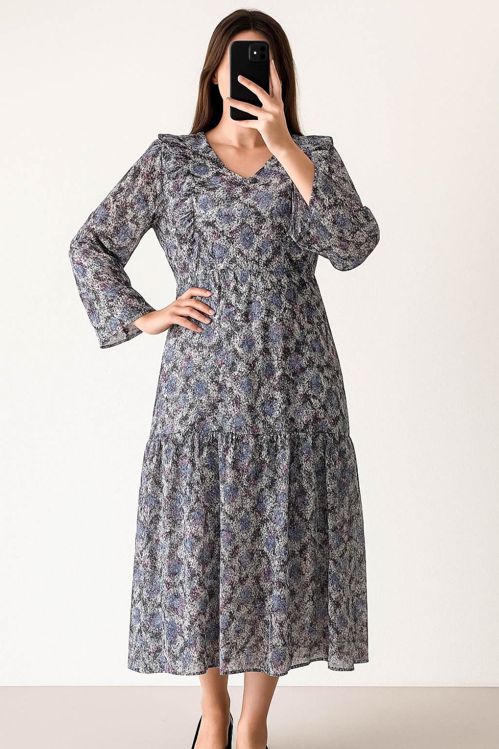 Maxi Frill-Vintage 70's Grey