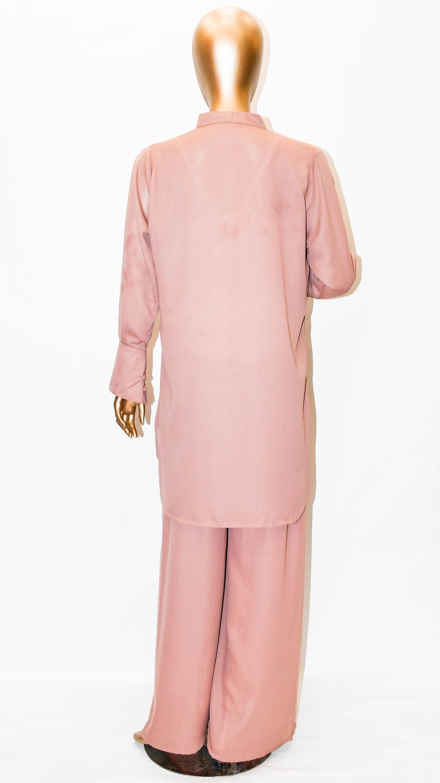 Fabric button co-ord set Tea Pink