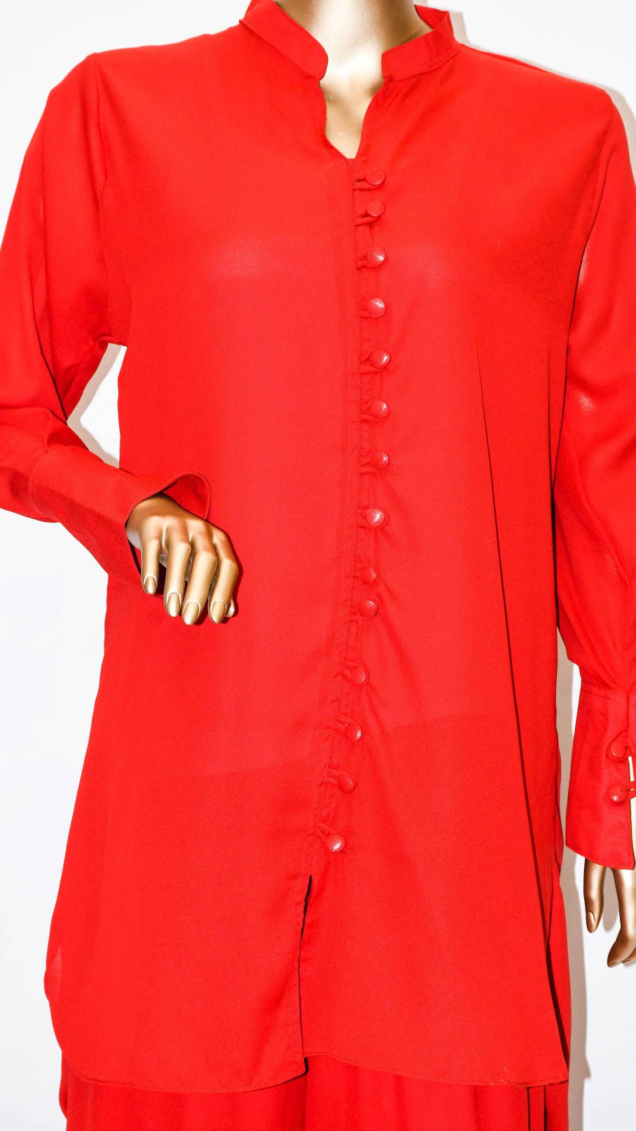 Fabric button co-ord set Blood Red