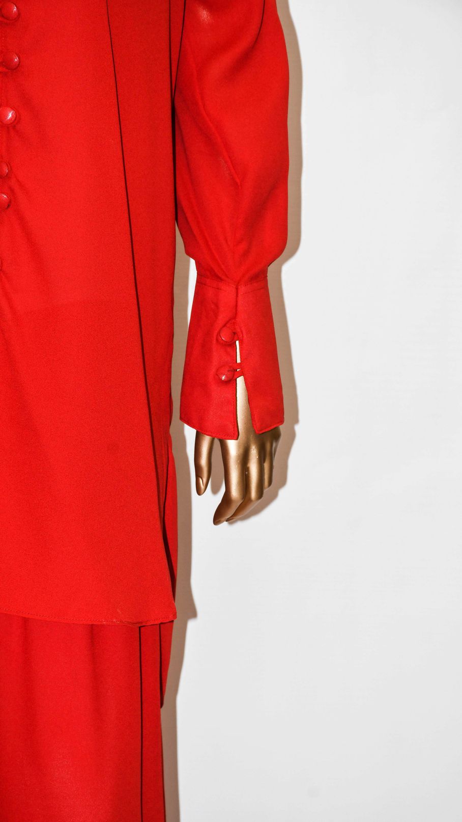 Fabric button co-ord set Blood Red