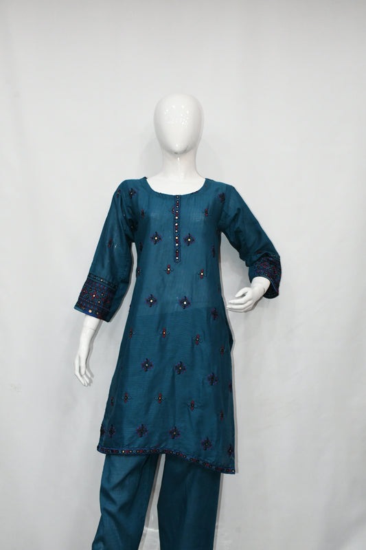 Mirror Styled Embroidered Zinc Shalwar Suit