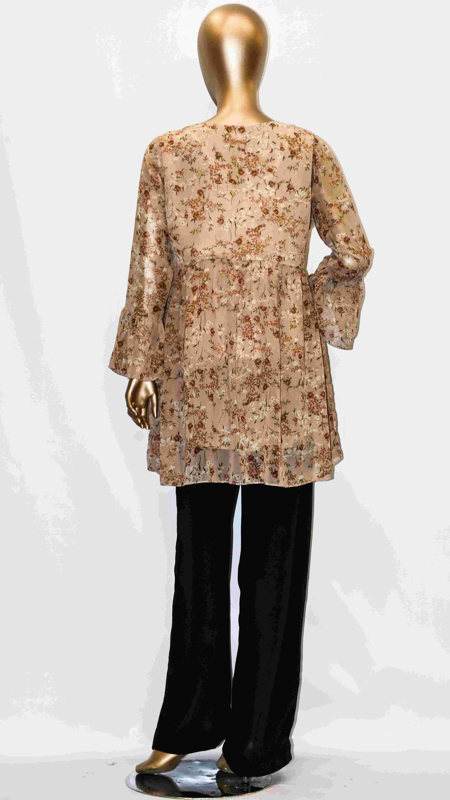 Co-Ord Set Lace-Up Top Beige