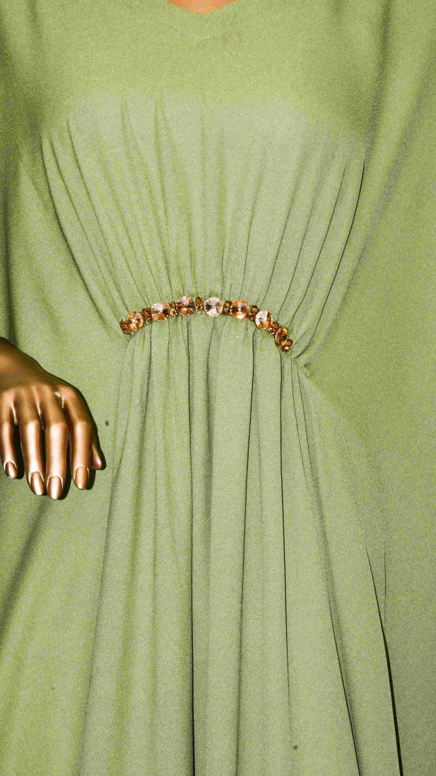 Maxi Kaftan Plain-Pistachio Green