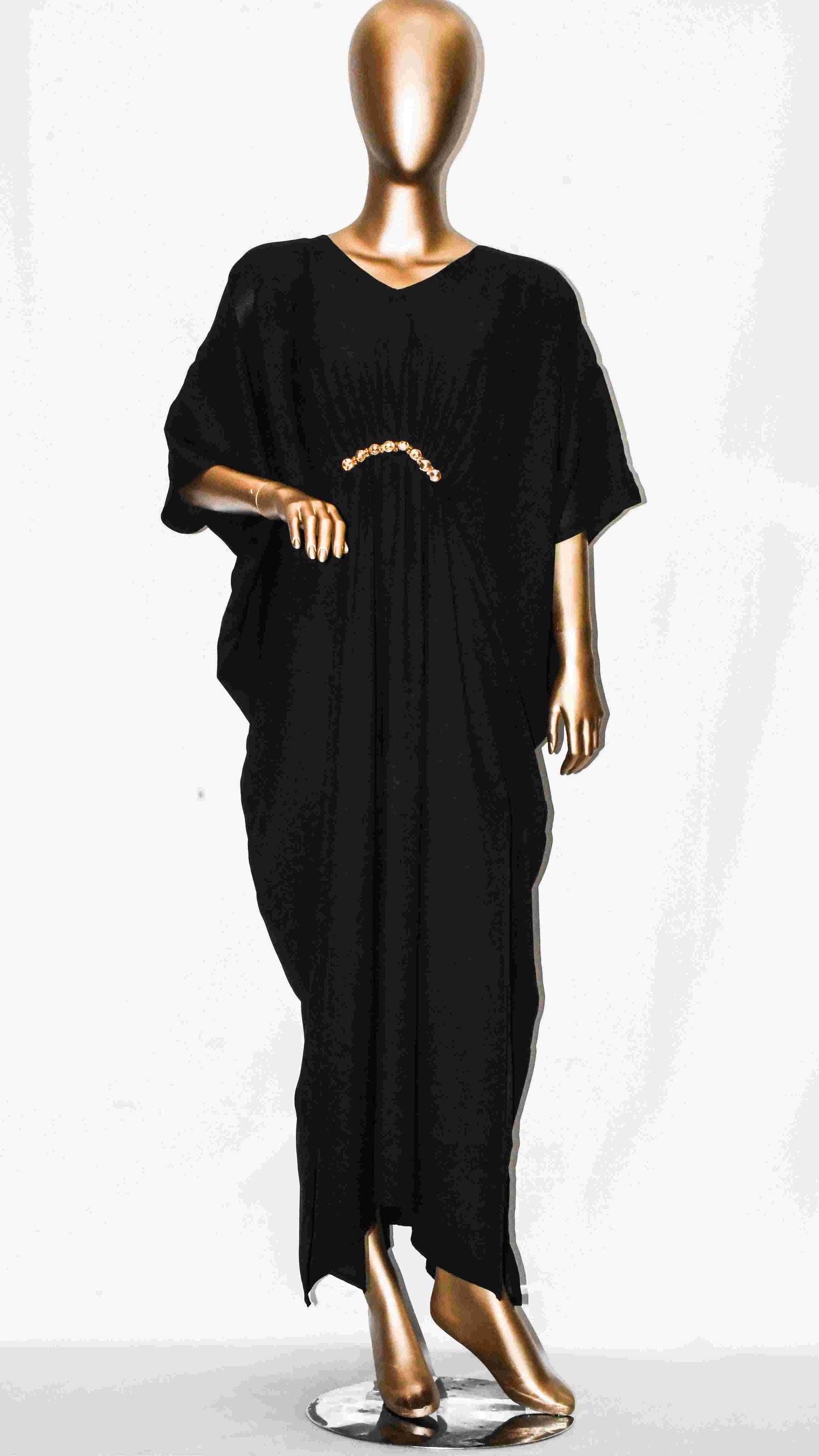 Maxi Kaftan Plain-Jet Black