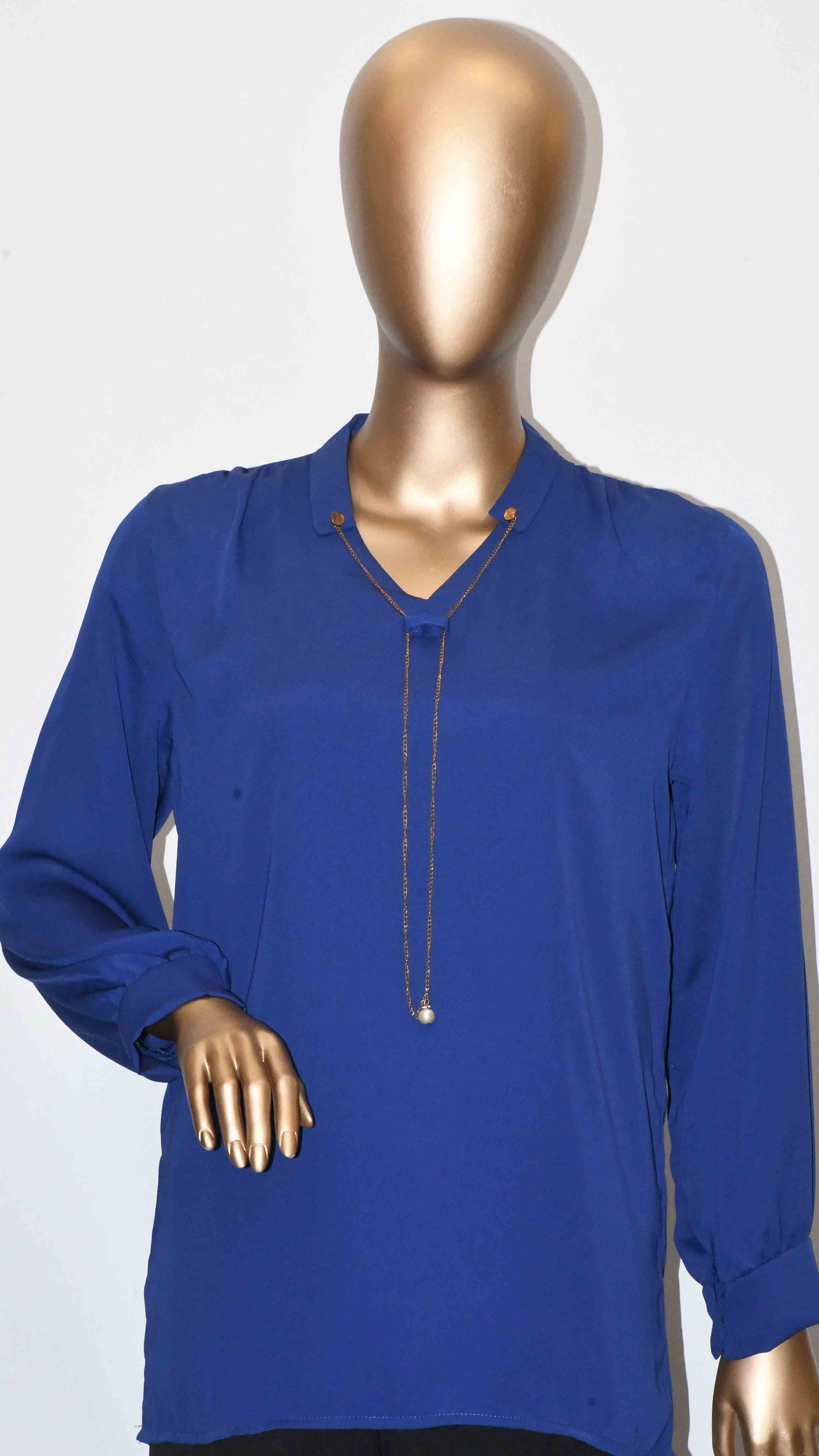 Top Locket Chain-Navy Blue