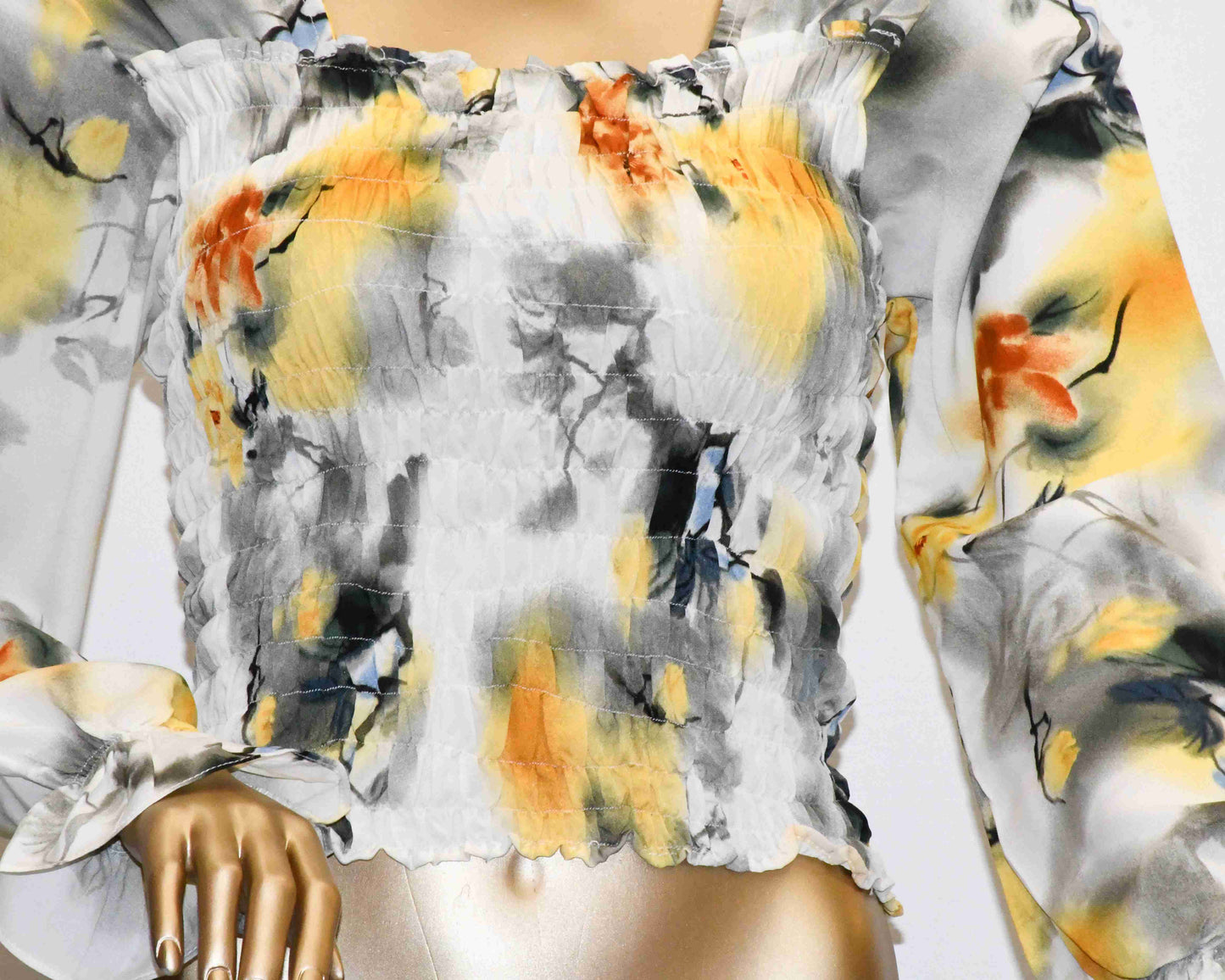 Crop Top Smoke-Off White Print