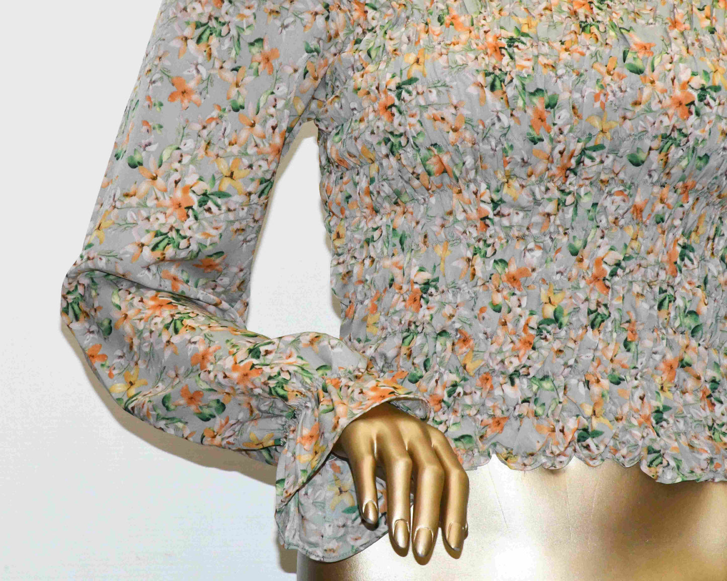 Crop Top Smoke-Grey Floral