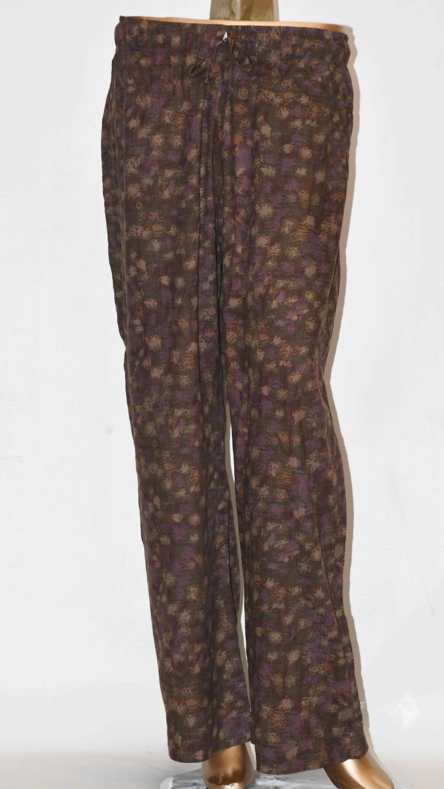 Tie Knot Lawn Co-Ord Set Brown Abstract