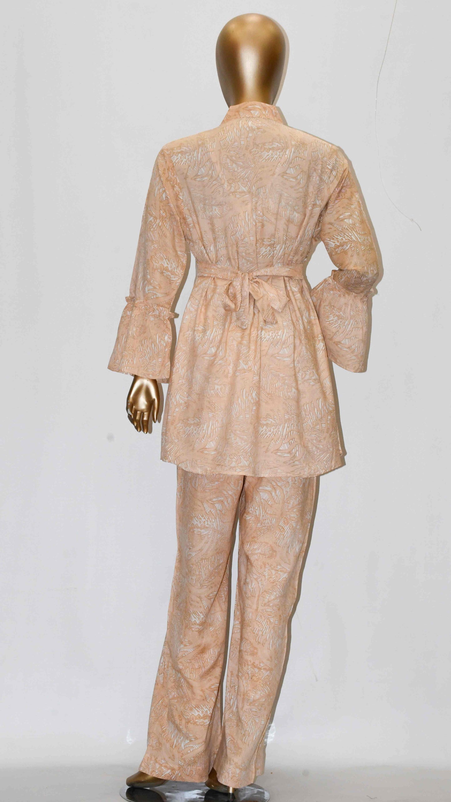 Tie Knot Lawn Co-Ord Set Peachy Leeche