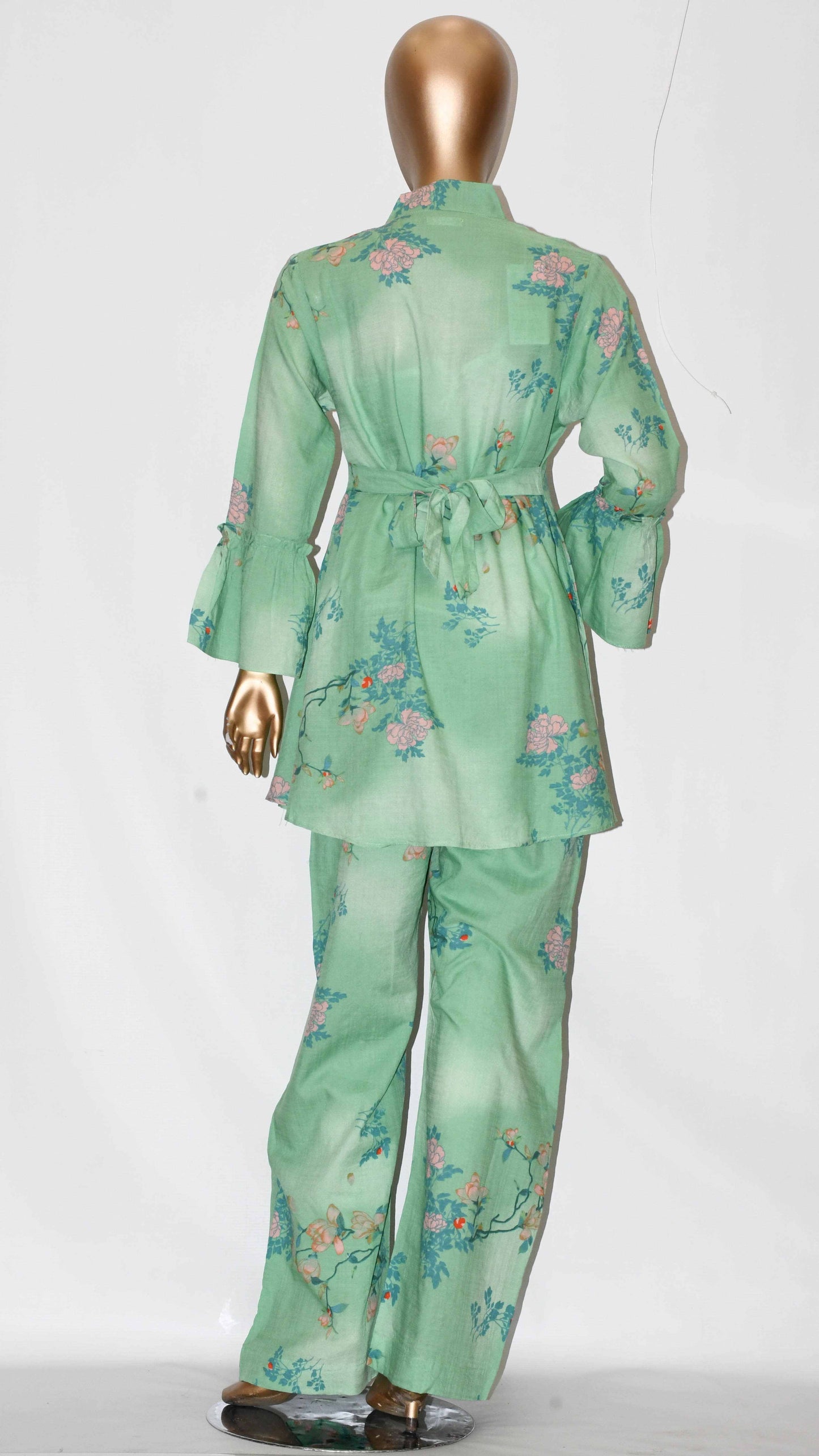 Tie Knot Lawn Co-Ord Set Fade Green