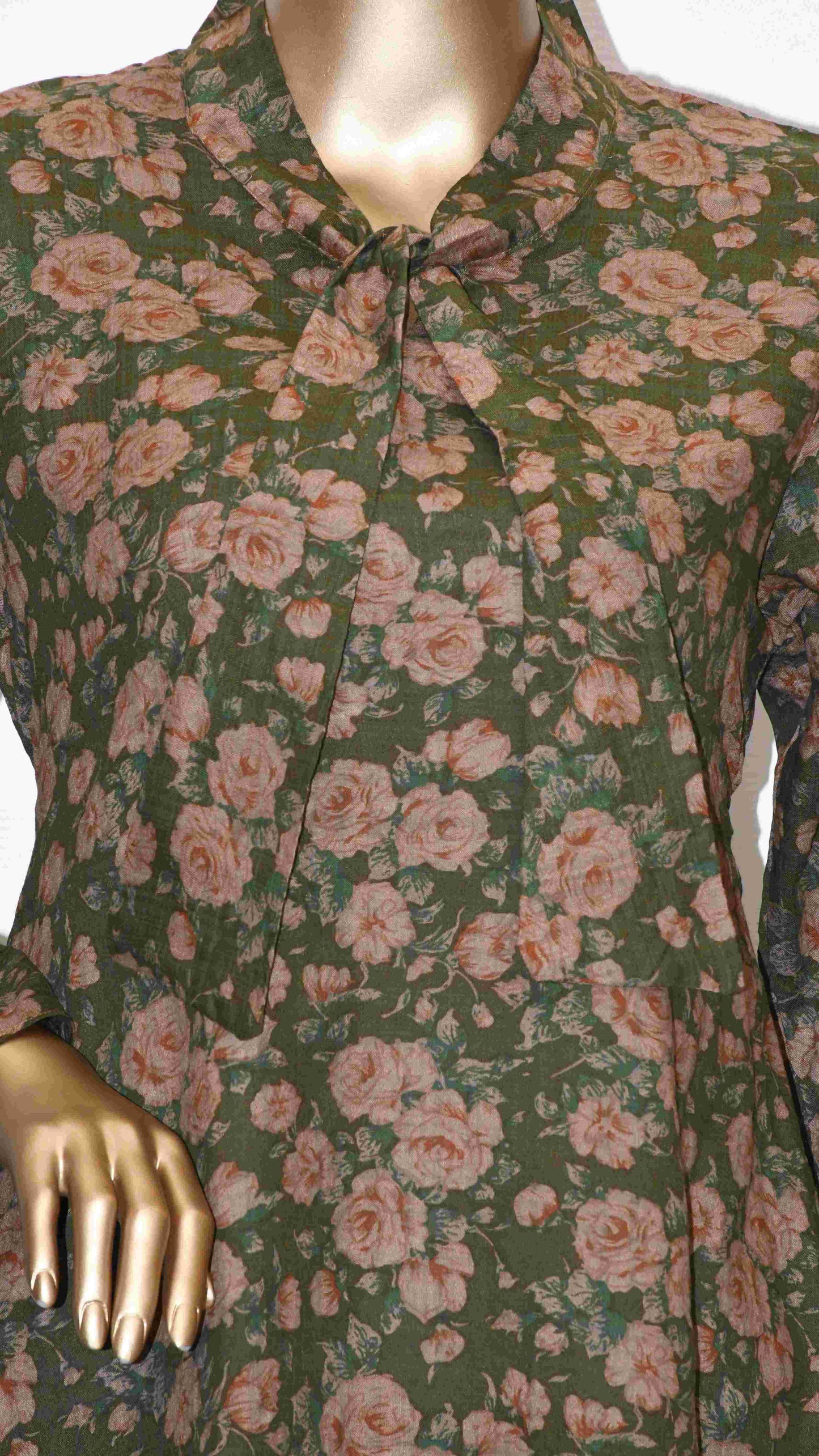 Tie Knot Lawn Co-Ord Set Mehndi Floral