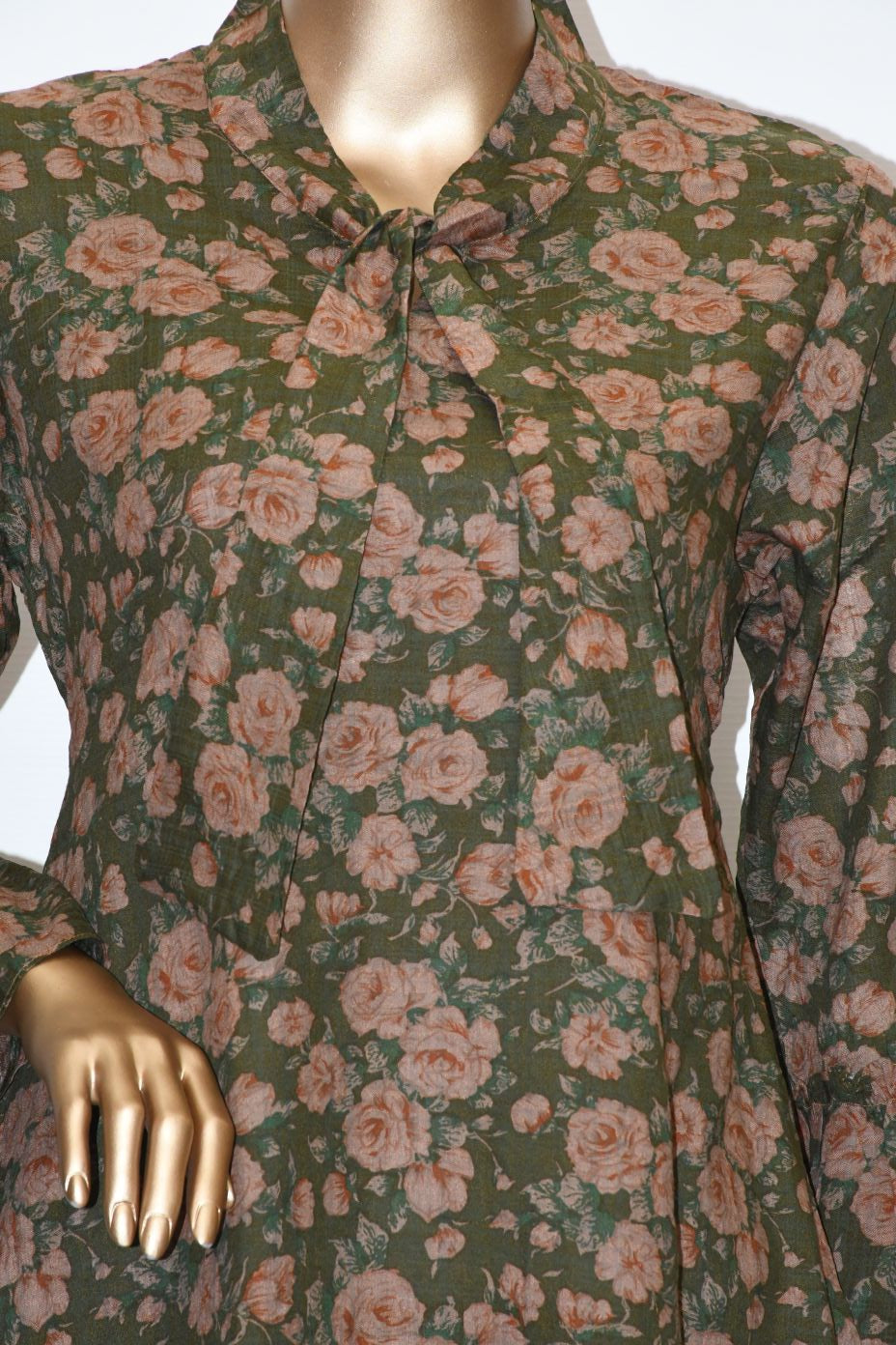 Tie Knot Lawn Co-Ord Set Mehndi Floral