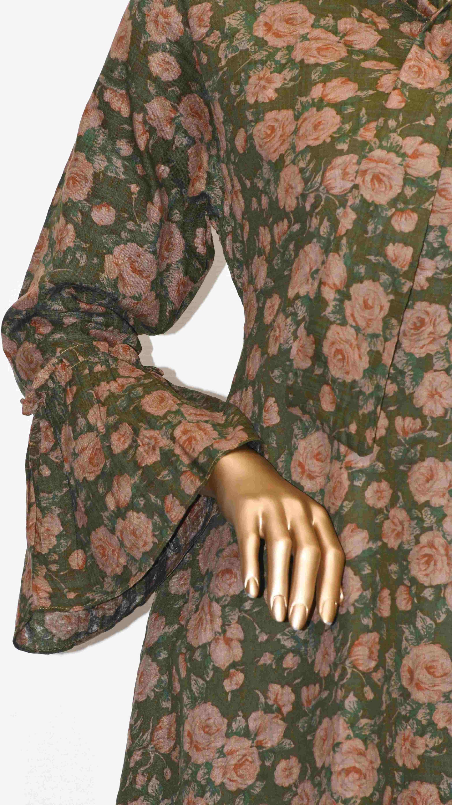 Tie Knot Lawn Co-Ord Set Mehndi Floral