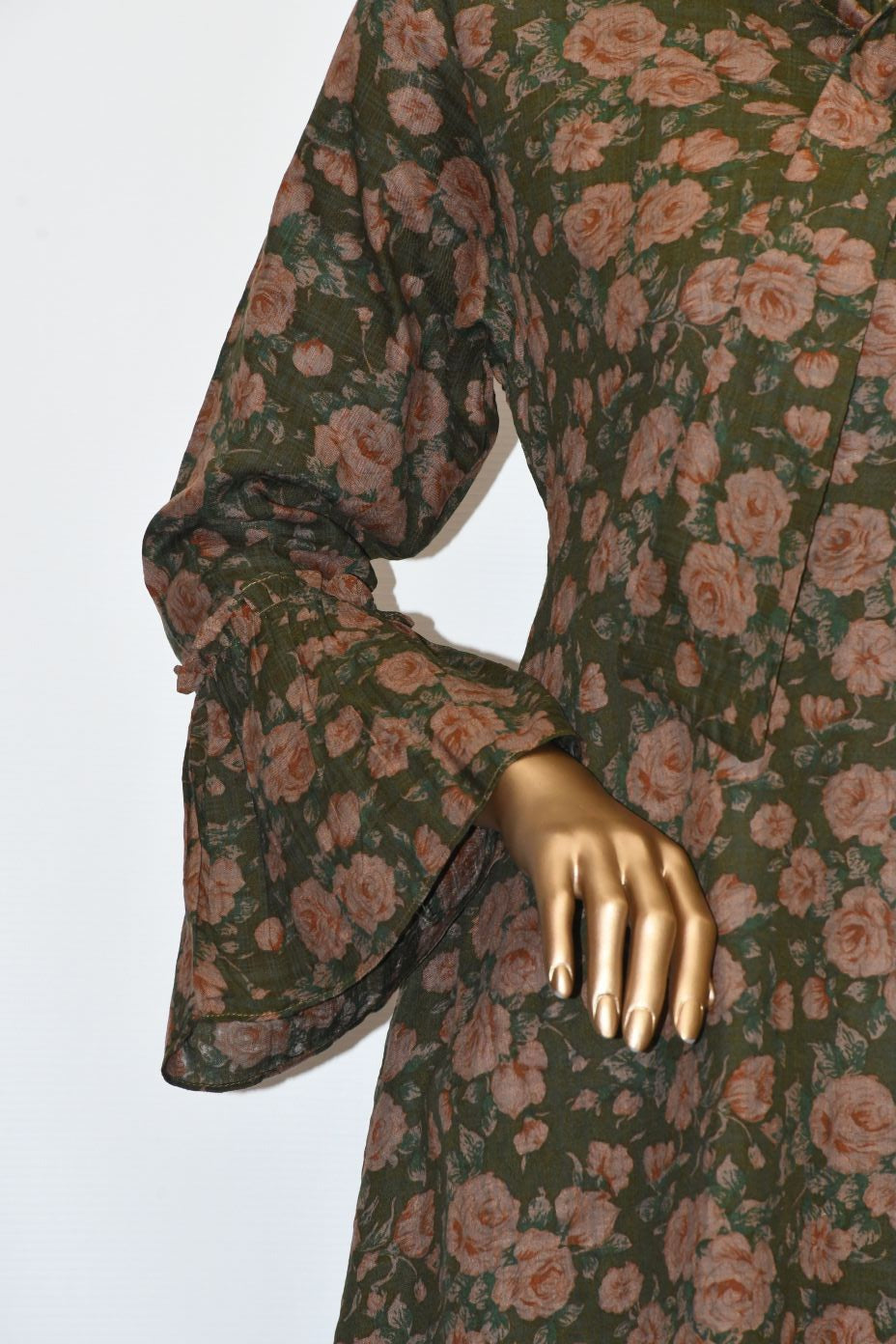Tie Knot Lawn Co-Ord Set Mehndi Floral