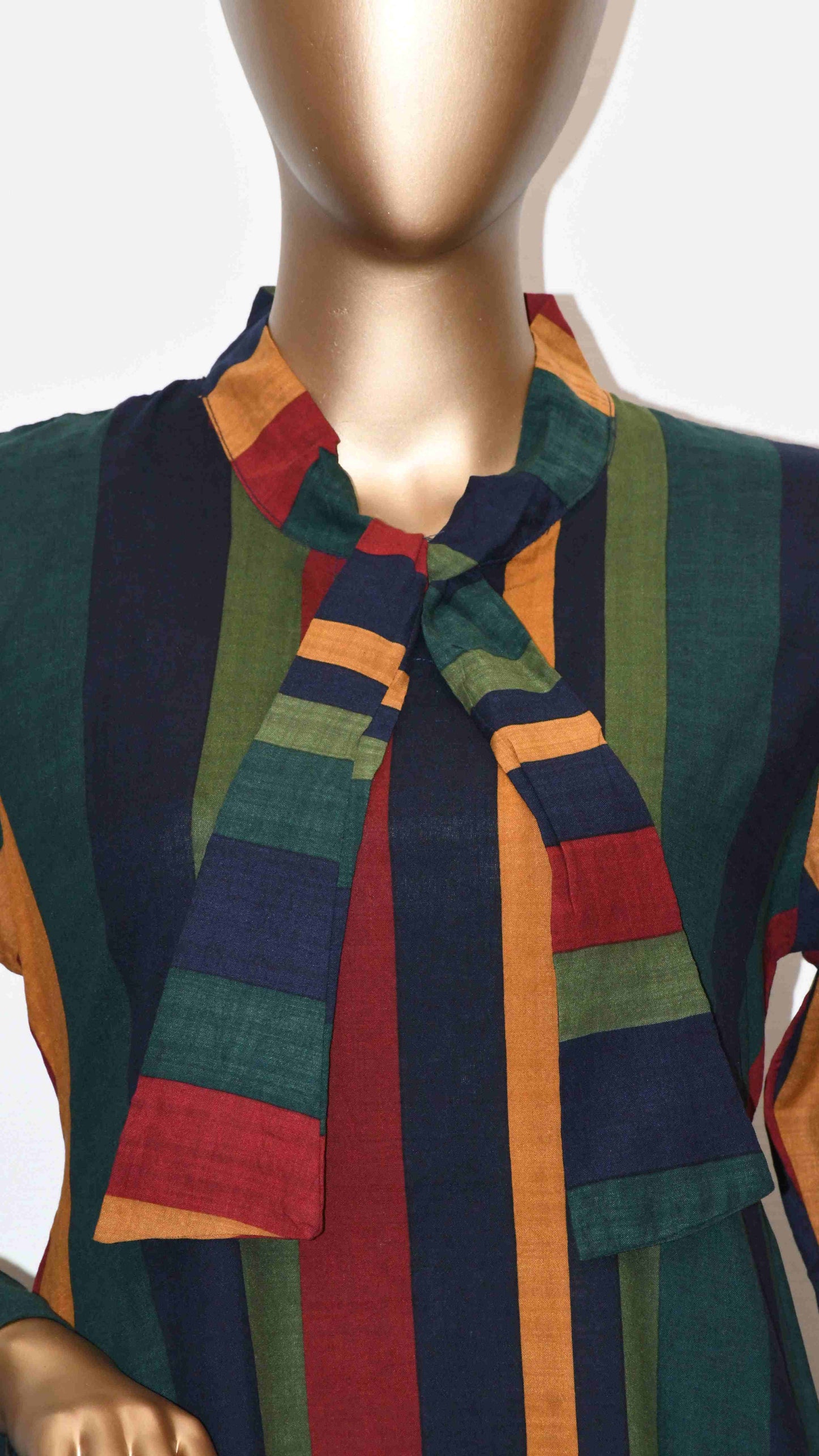 Tie Knot Lawn Co-Ord Set Elegant Striped
