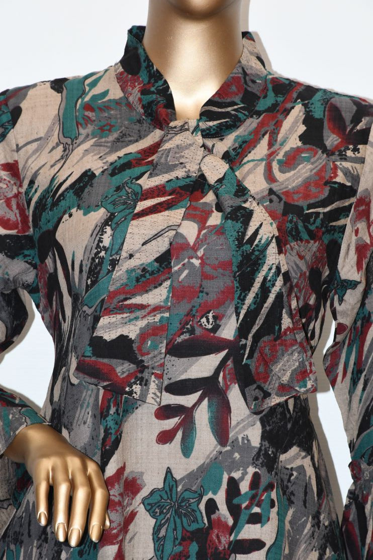 Tie Knot Lawn Co-Ord Set Abstract Printed
