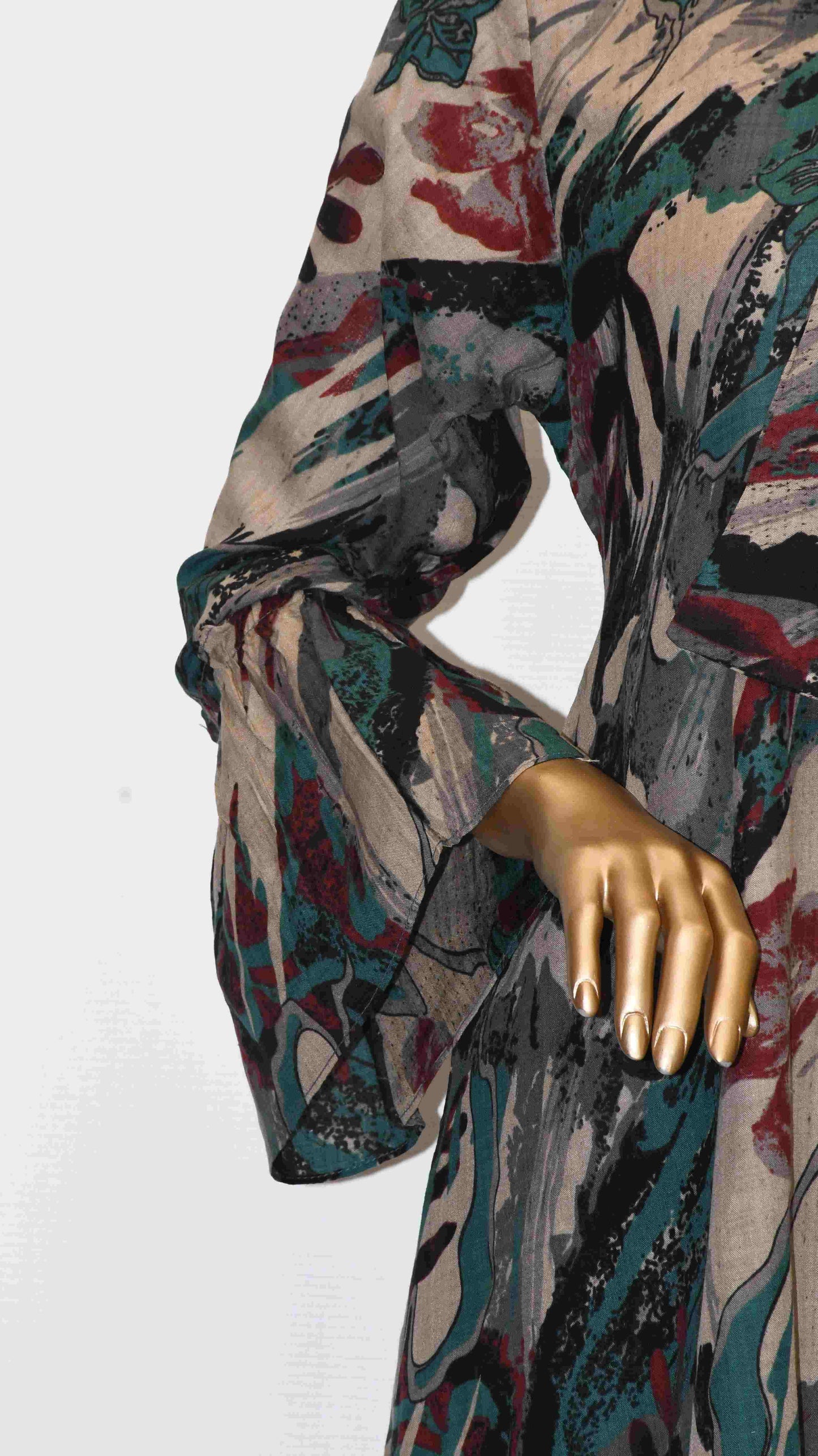 Tie Knot Lawn Co-Ord Set Abstract Printed