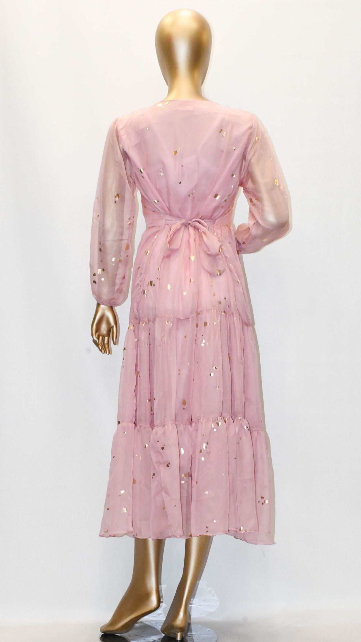 Maxi Regular Midi Dress-Baby Pink Glitter