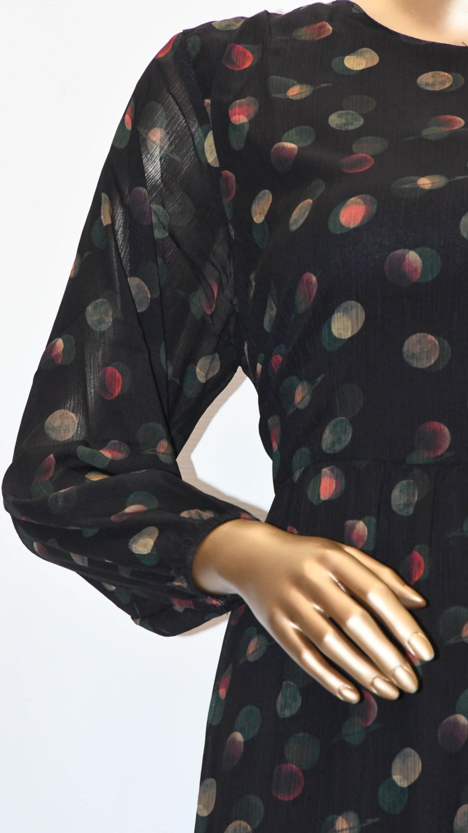 Maxi Regular Midi Dress-Multi Color Circles