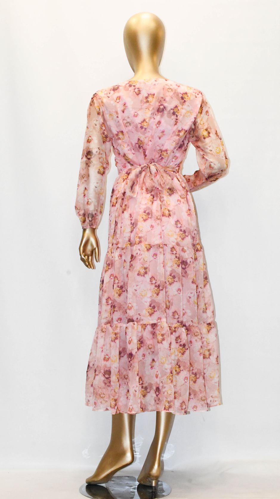 Maxi Regular Midi Dress-Pink Floral