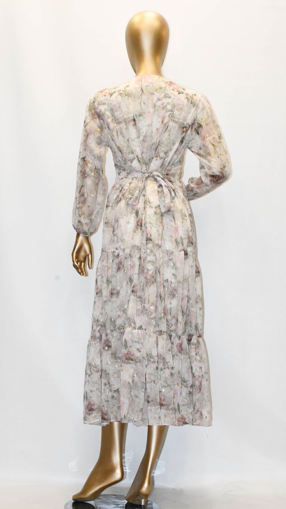 Maxi Regular Midi Dress-Off White Glitter
