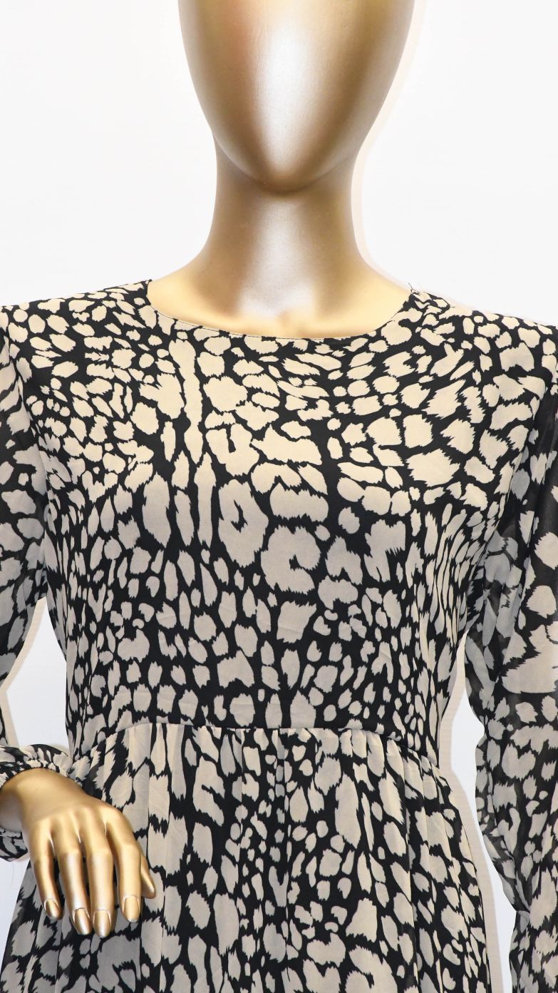 Maxi Regular Midi Dress-Leopard Print