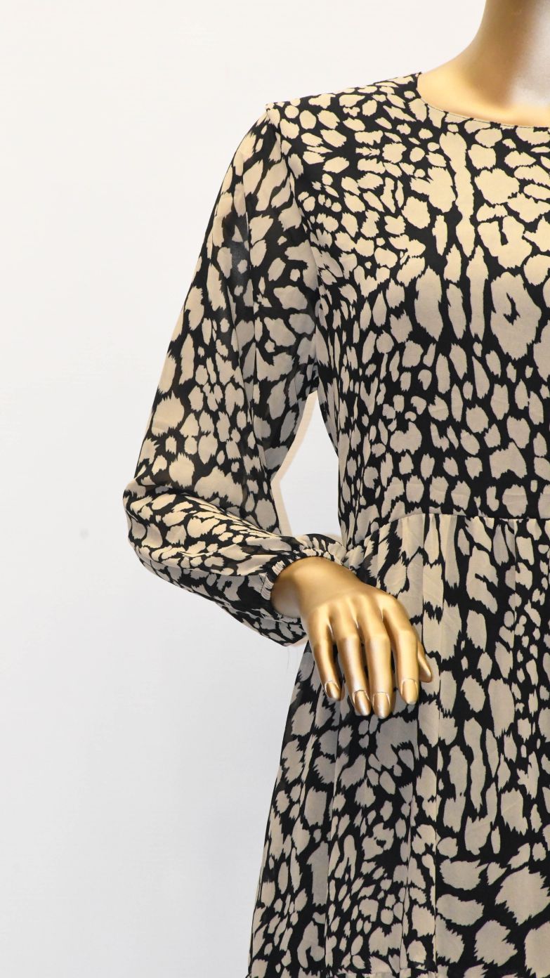 Maxi Regular Midi Dress-Leopard Print