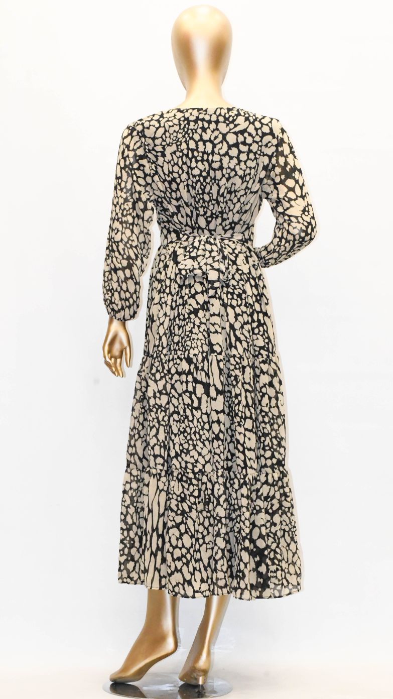 Maxi Regular Midi Dress-Leopard Print