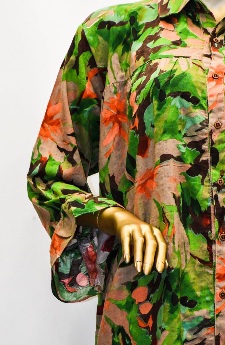 Co-Ord Set Collar Neck-Abstract Art