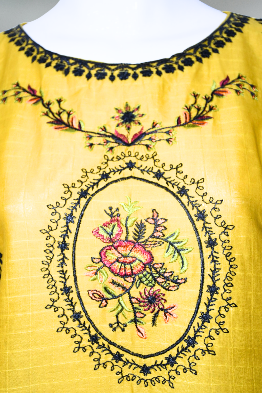 Mustard Vintage Embroidered Shirt and Trouser