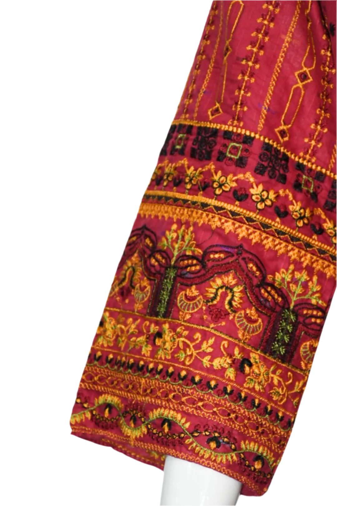 Bindi Cotton Embroidered Maroon Two piece