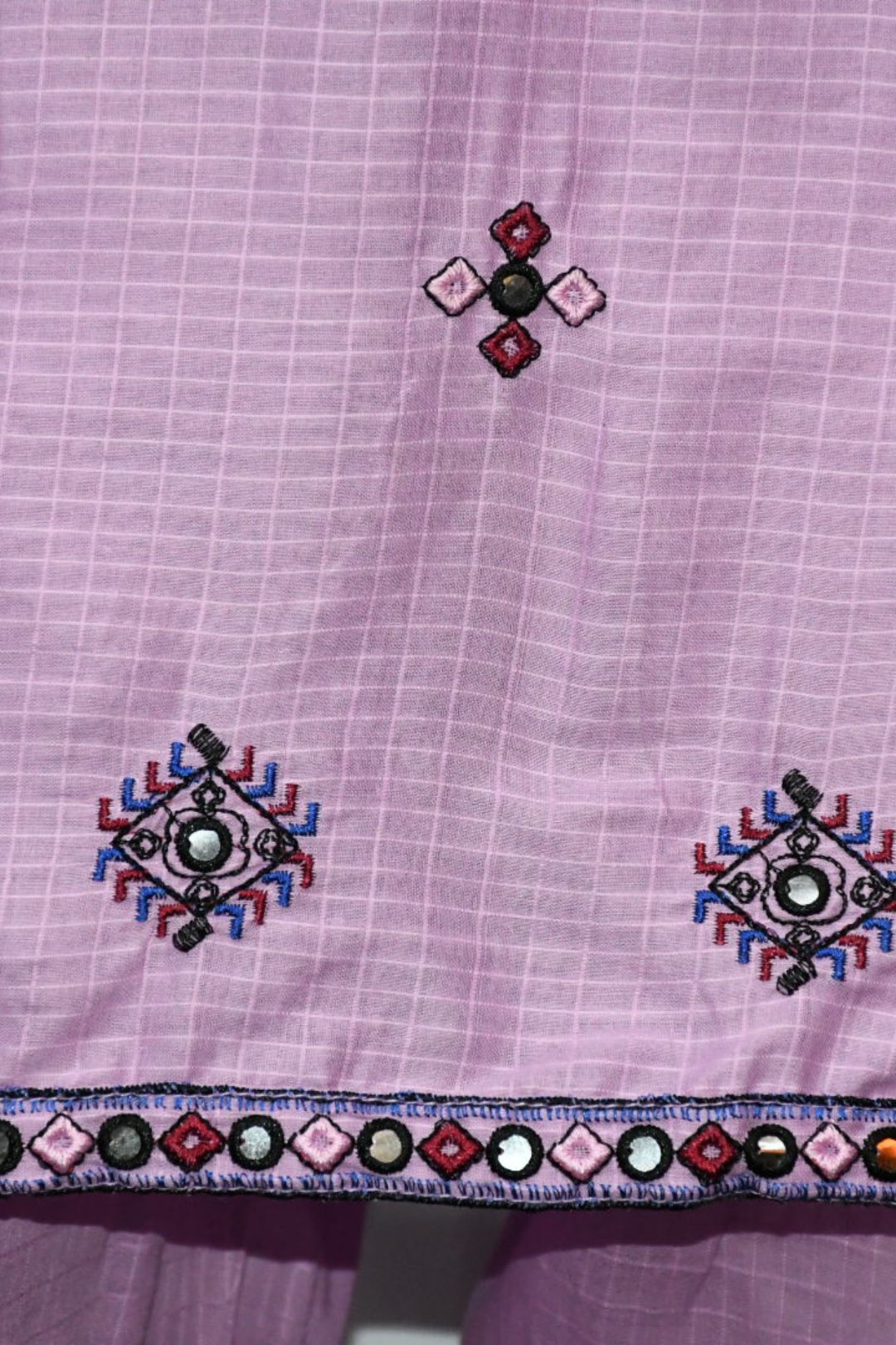 Mirror Styled Embroidered Lilac Shalwar Suit