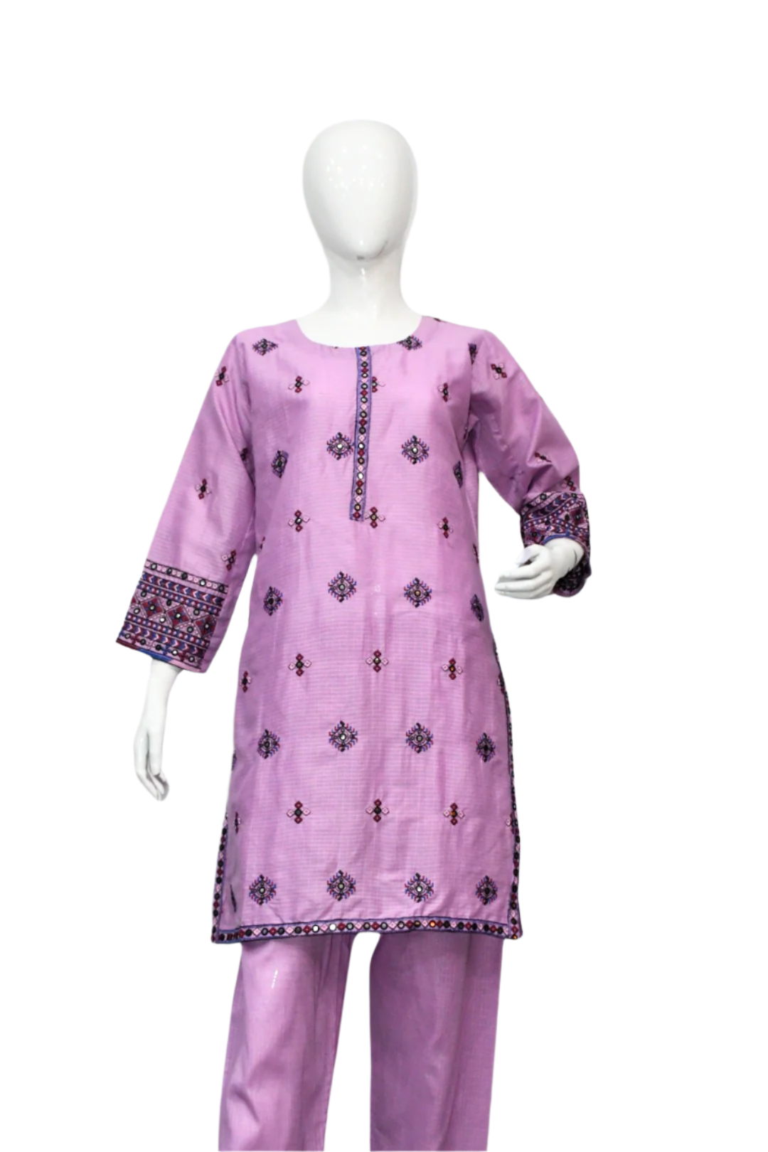Mirror Styled Embroidered Lilac Shalwar Suit
