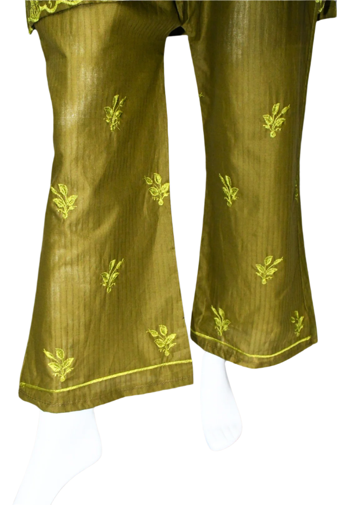 Olive Green Embroidered Shirt and Trouser
