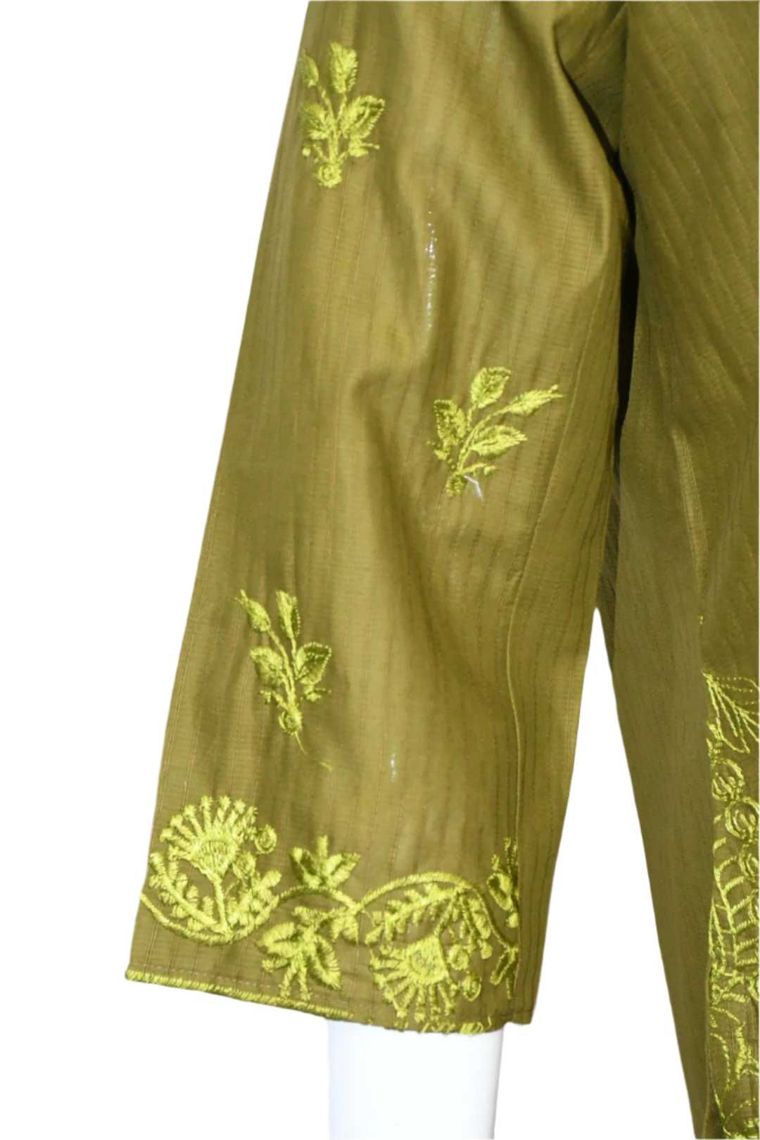 Olive Green Embroidered Shirt and Trouser