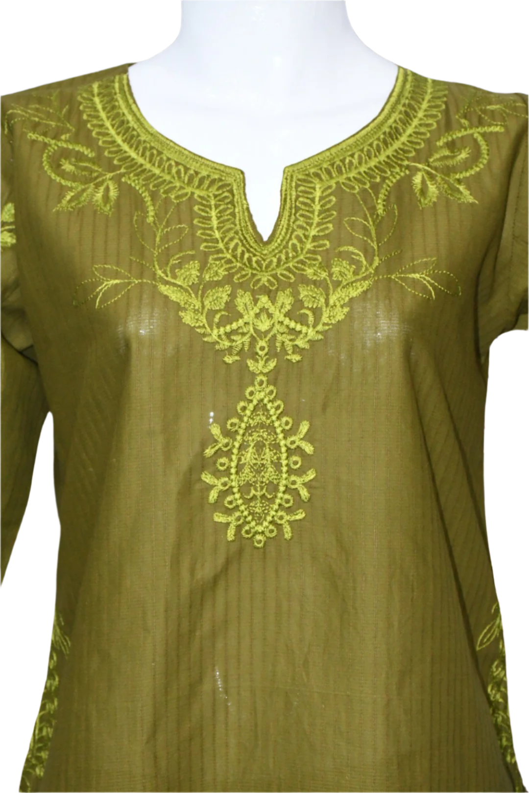 Olive Green Embroidered Shirt and Trouser