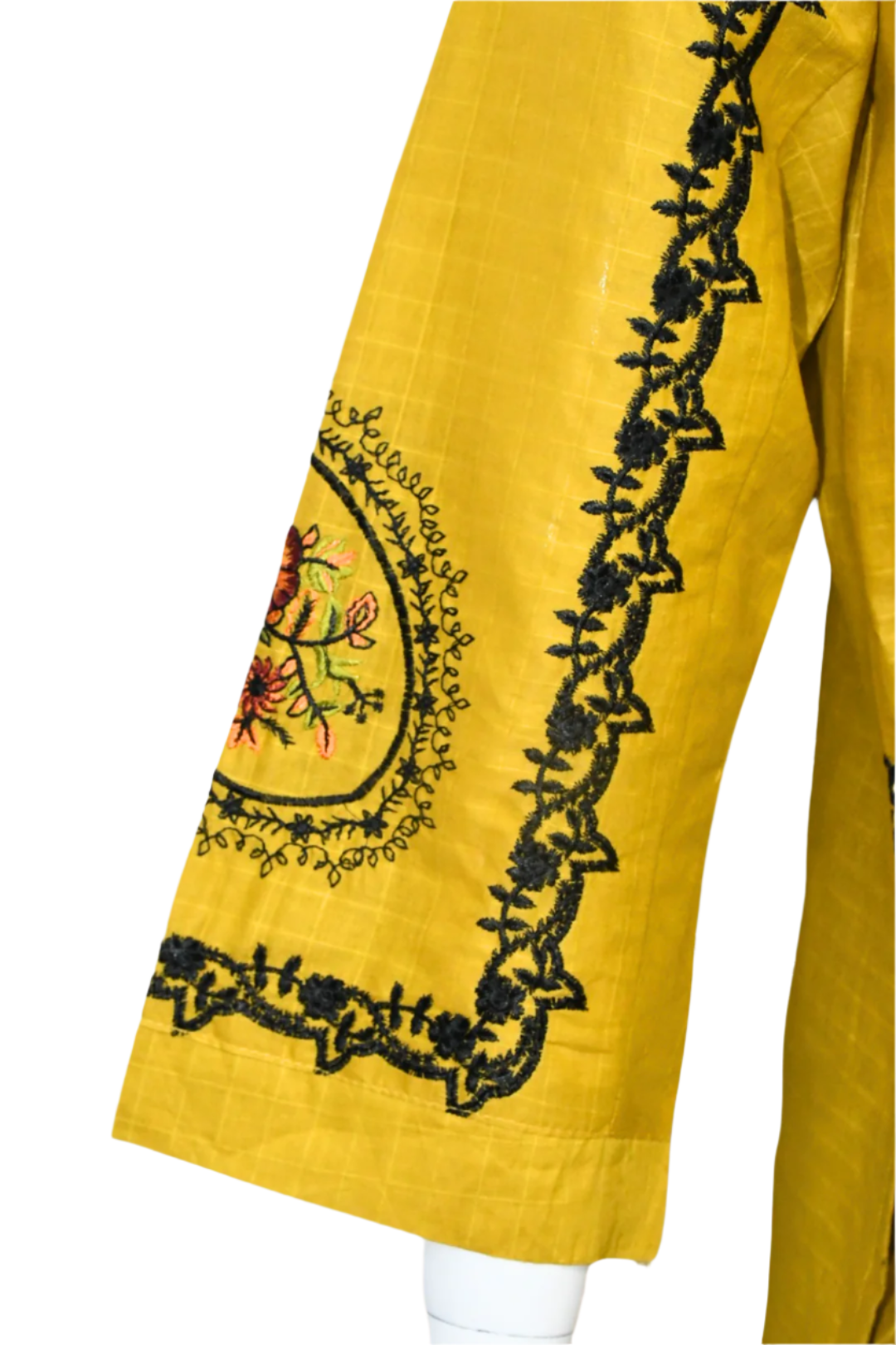Mustard Vintage Embroidered Shirt and Trouser