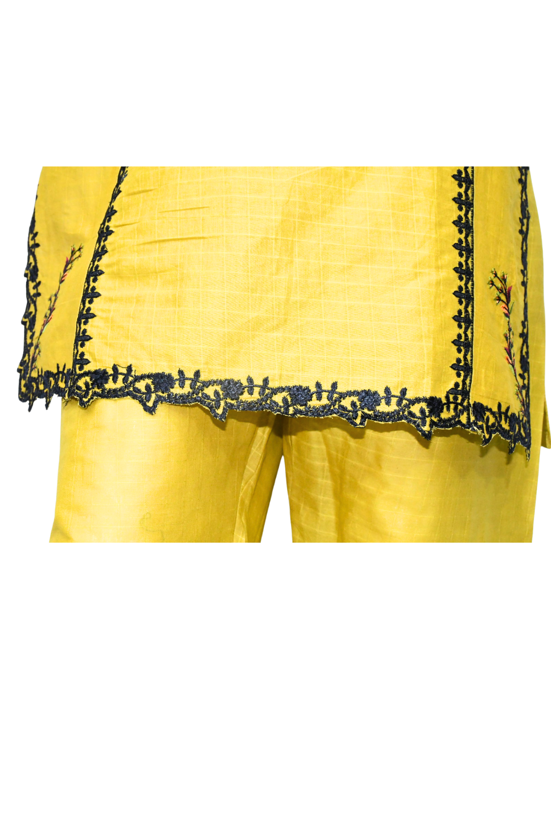 Mustard Vintage Embroidered Shirt and Trouser