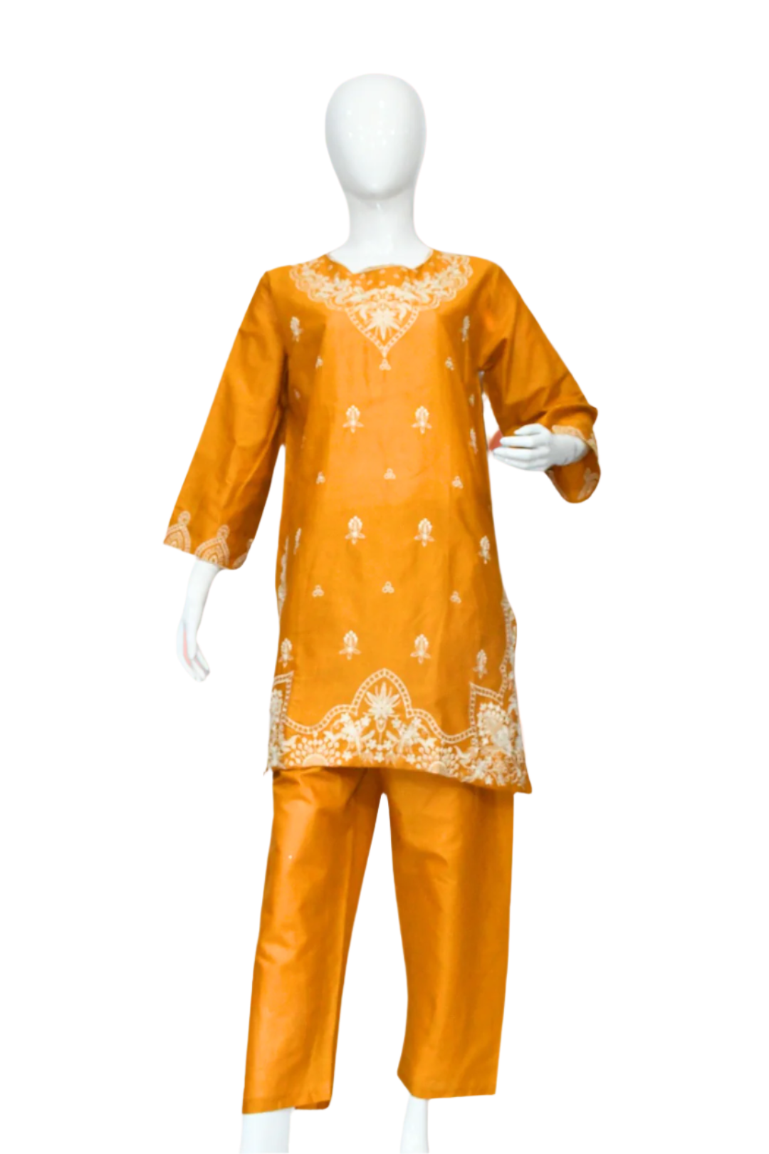 Mustard Yellow Embroidered Shirt and Trouser