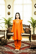 Embroidered Frock Style Kurta Set-0range