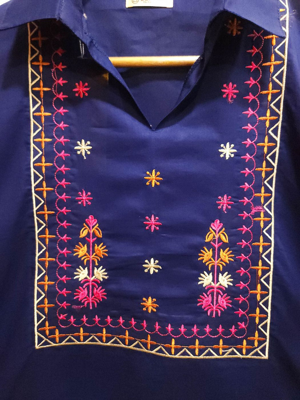 Co-Ord Set V Neck Collar-Navy Blue