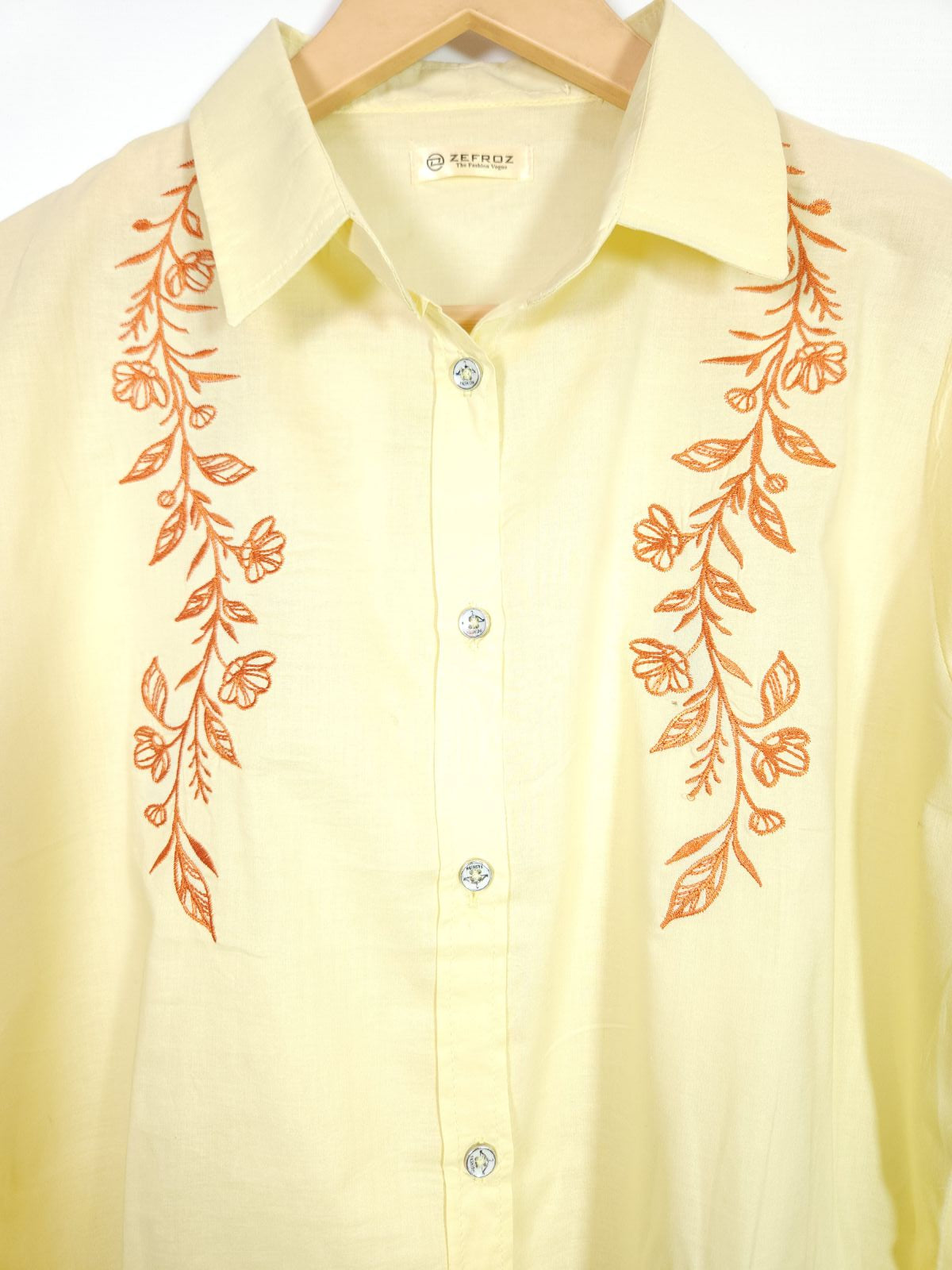 Co-Ord Set Collar Front Open-Lime Yellow