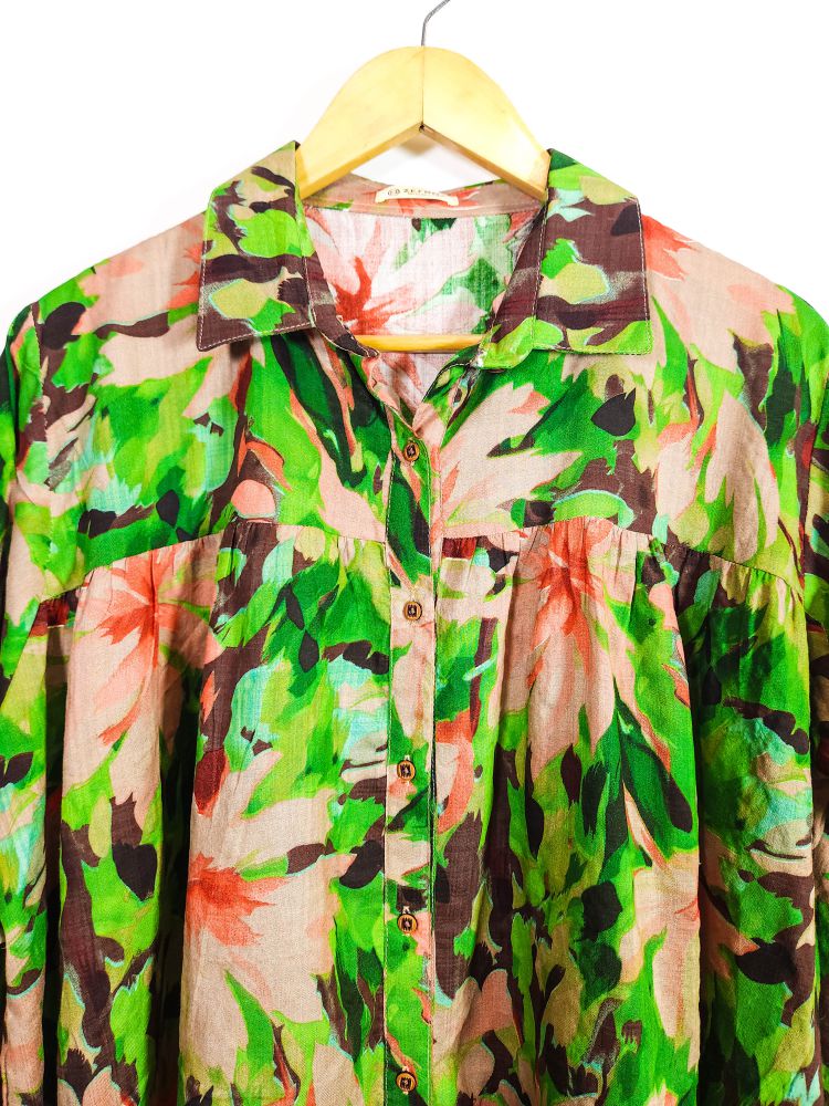 Co-Ord Set Collar Neck-Abstract Art