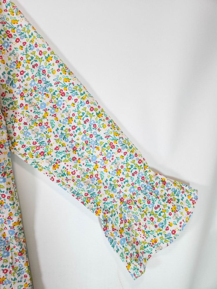 Co-Ord Set V Neck White Floral