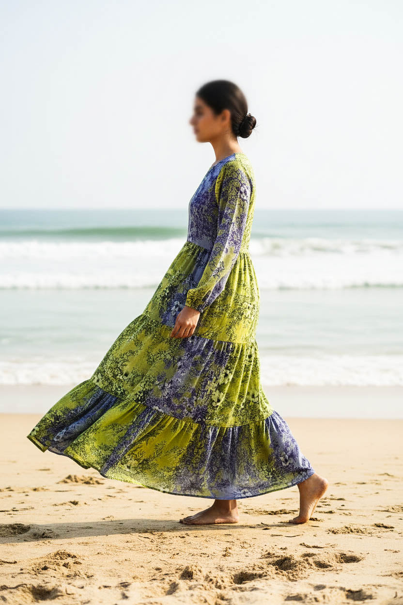 Maxi Regular Midi Dress-Parrot Green