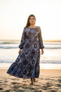 Maxi Regular Midi Dress-Blue Heritage