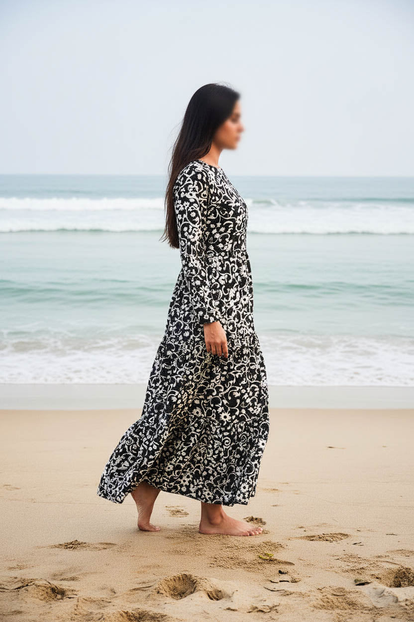 Maxi Regular Midi Dress-Eclipse Floral