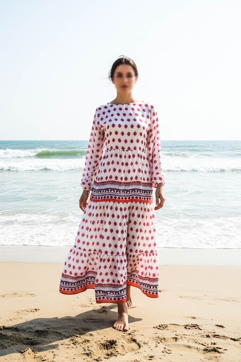 Maxi Regular Midi Dress-Pink Heirloom